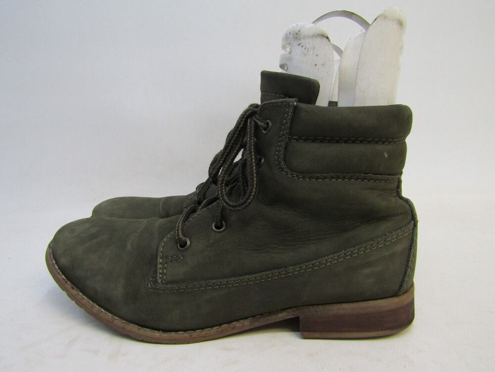 Steve Madden Womens Size 9.5 M Green Leather Zip Ankle Fashion Boots Bootie